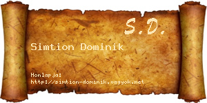 Simtion Dominik névjegykártya