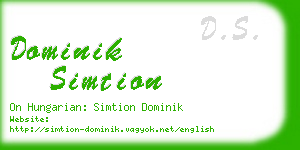 dominik simtion business card